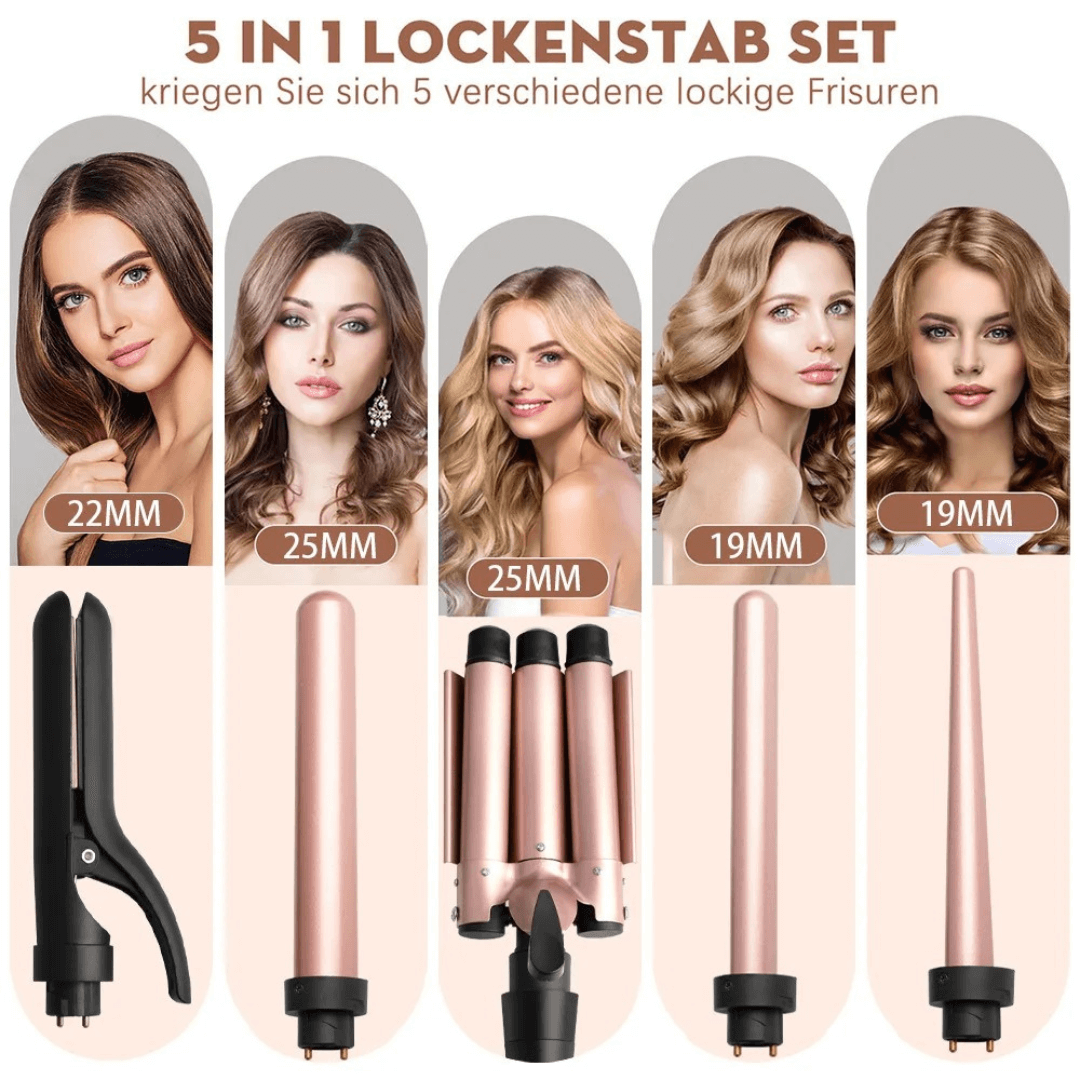 5-in-1 Ceramic Curling Iron Set